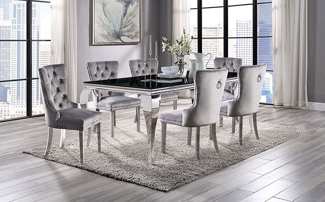 Neuveville Dining Table, Black/Chrome - view 2