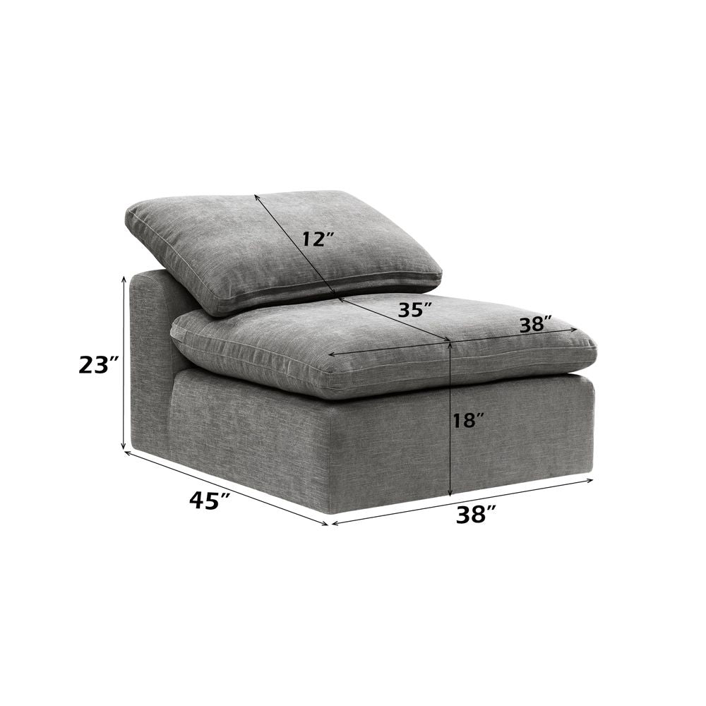Naveen Modular - Armless Chair – dimensions diagram