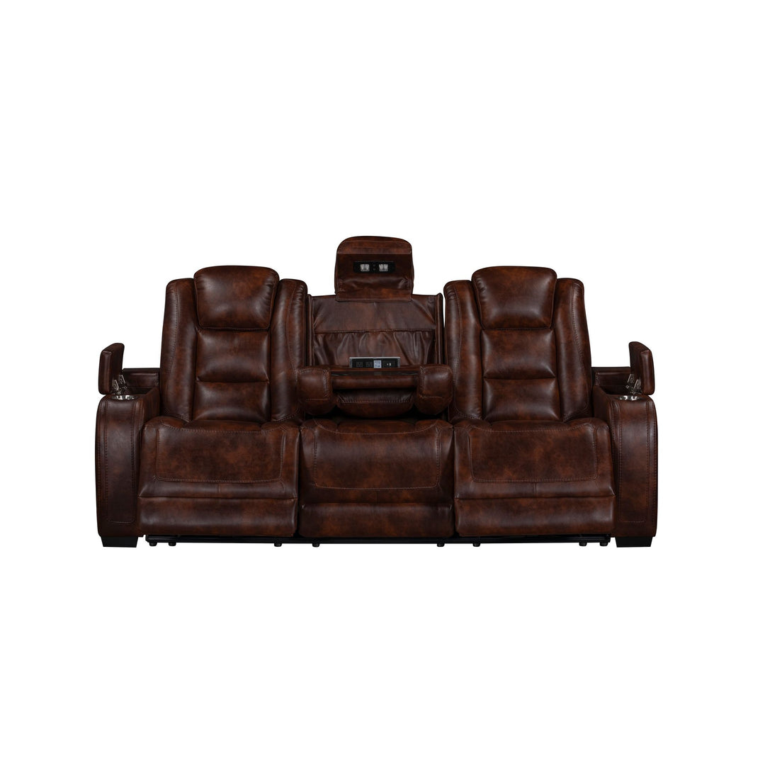 Chester Reclining Sofa W/pwr Hr & Fr-Brown