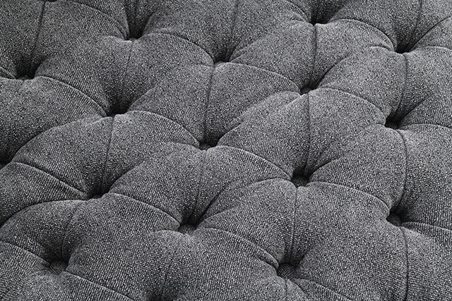 Sofi Button Tufted Swivel Chair, Dark Gray - view 9