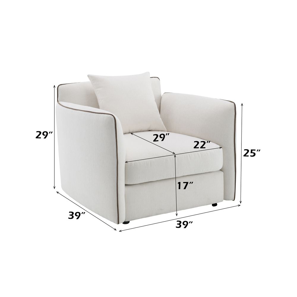 Yolanda Chair w/Pillow – dimensions diagram
