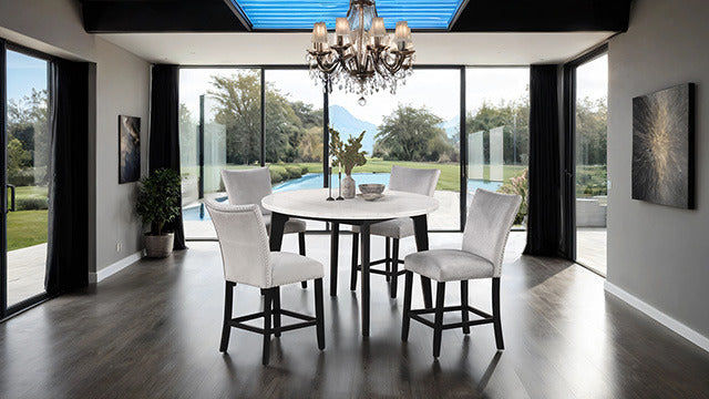 Sabro 5 Pc Dining Table Set, Black/White - view 2