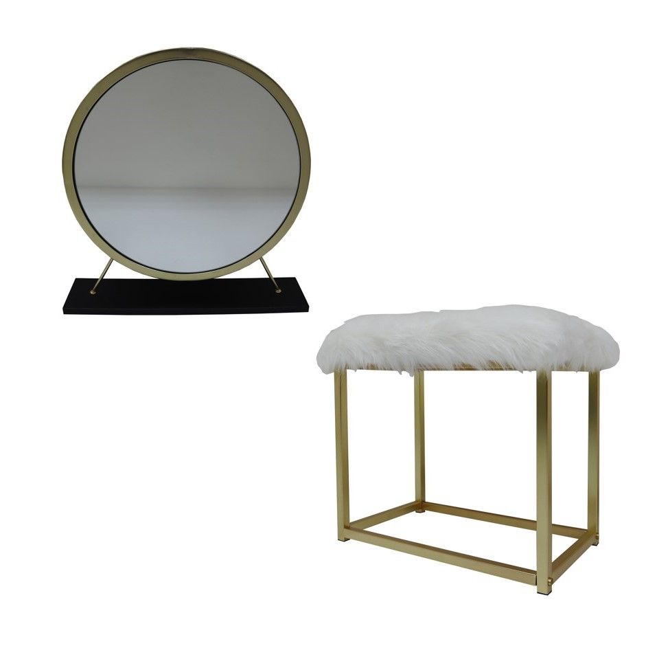 Adao Vanity Mirror & Stool – view 2