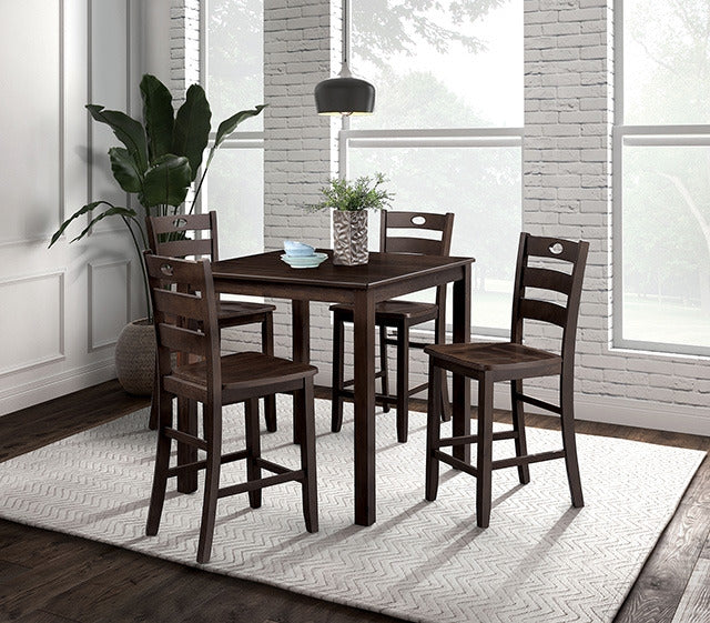 Lubbock 5 Pc. Counter Ht. Table Set, Espresso - view 2
