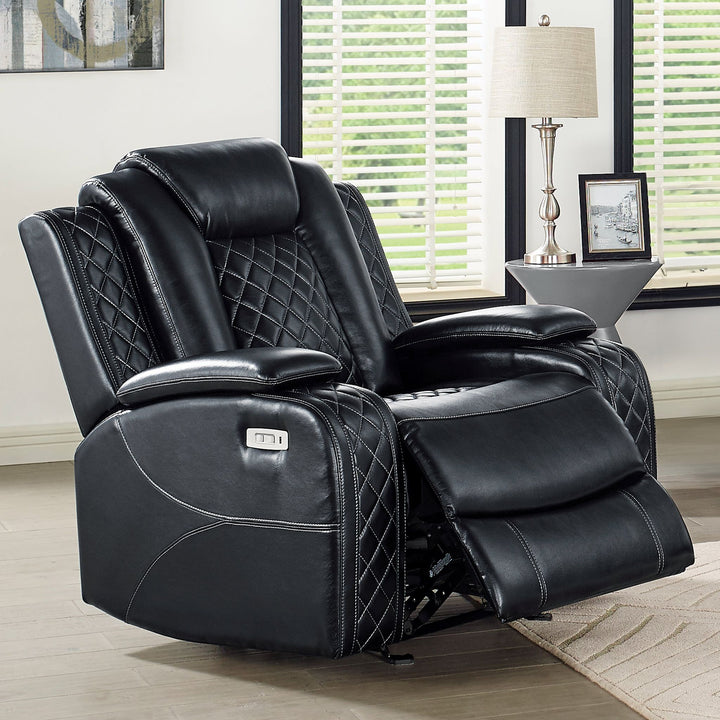 Orion Ii Glider Recliner W/ Pwr Fr &amp; Hr-Black