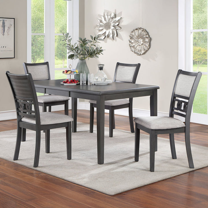 Gia 5 Pc 60" Dining Table &amp; 4 Chairs-Gray