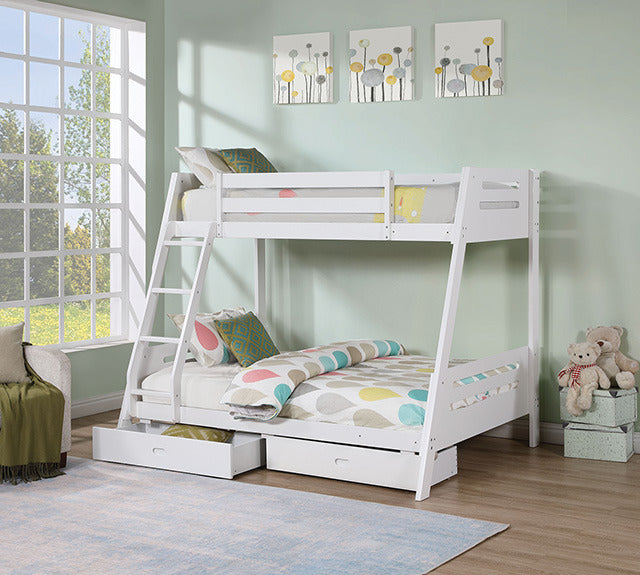 Emilee Twin/Full Bunk Bed, White - view 2