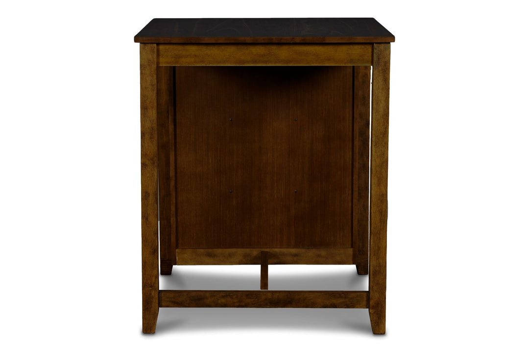 Gia 3 Pc 30" Storage Counter Table & 2 Chairs-Brown