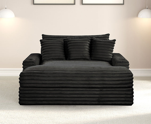 Veyrier 2 Arm Chaise, Black - view 4
