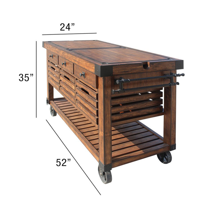 Kaif Kitchen Cart – dimensions diagram