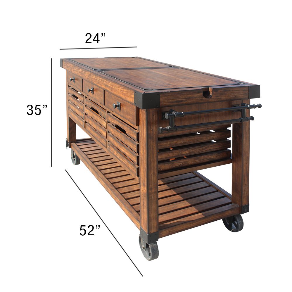 Kaif Kitchen Cart – dimensions diagram