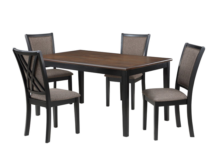 Potomac  60" Rectangle Dining Table &amp; 4 Chairs-Brown/black