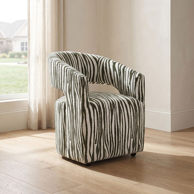 Tresa Dining Arm Chair W/ Casters, Savanna Green - view 6
