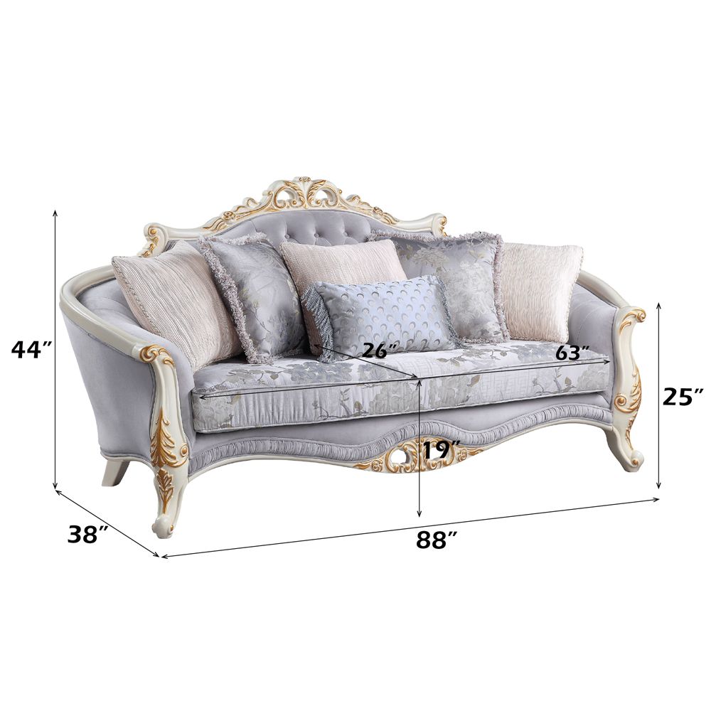Galelvith Sofa W/6 Pillows – dimensions diagram