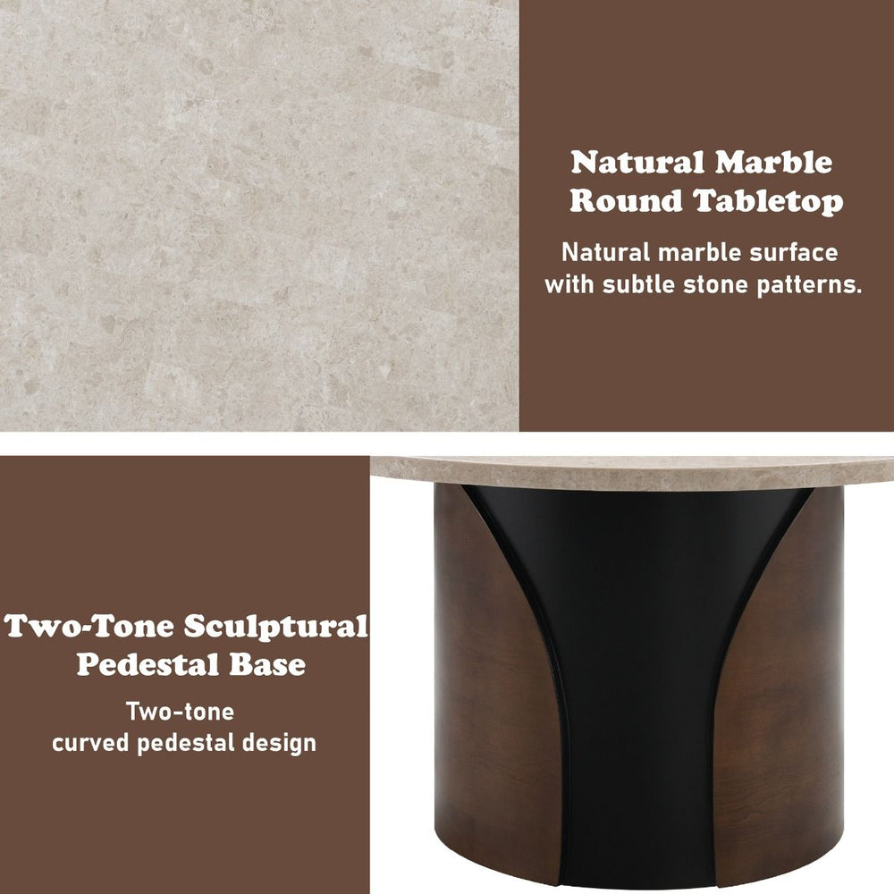 Rufina Round Dining Table with Marble Top