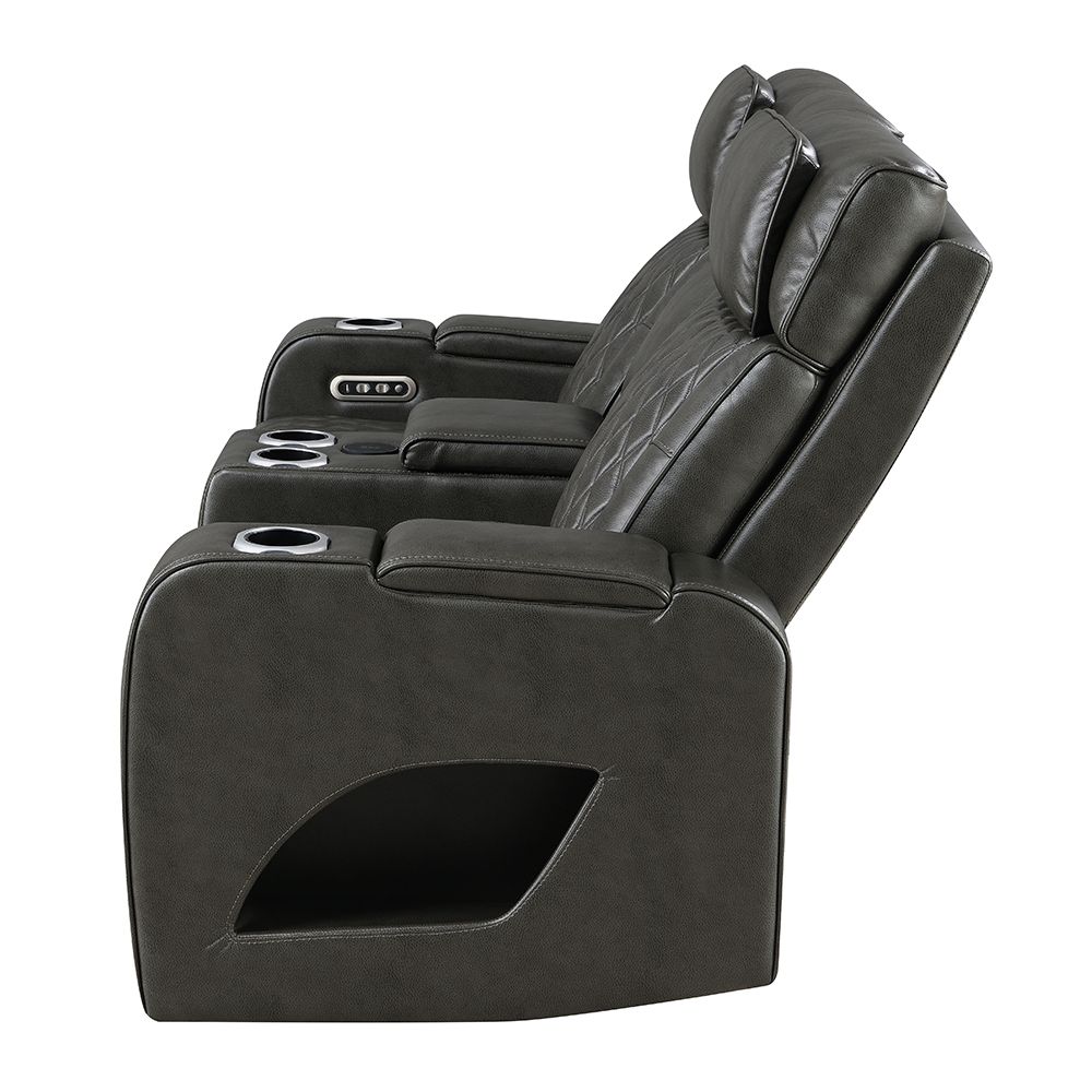 Taddeo Power Motion Loveseat w/Console, Speaker, USB, Wireless Charger & LED – view 5