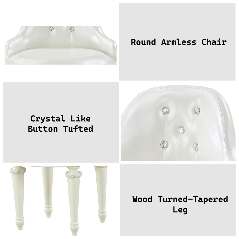 Dorothy Vanity Chair W/Swivel – features callout