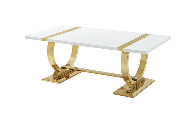 Horve Coffee Table, Gold/White