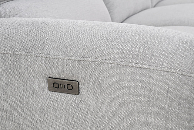 Brande Power Sectional, Right Chaise, Light Gray
