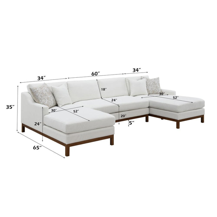 Valiant Sectional Sofa W/4 Pillows – dimensions diagram