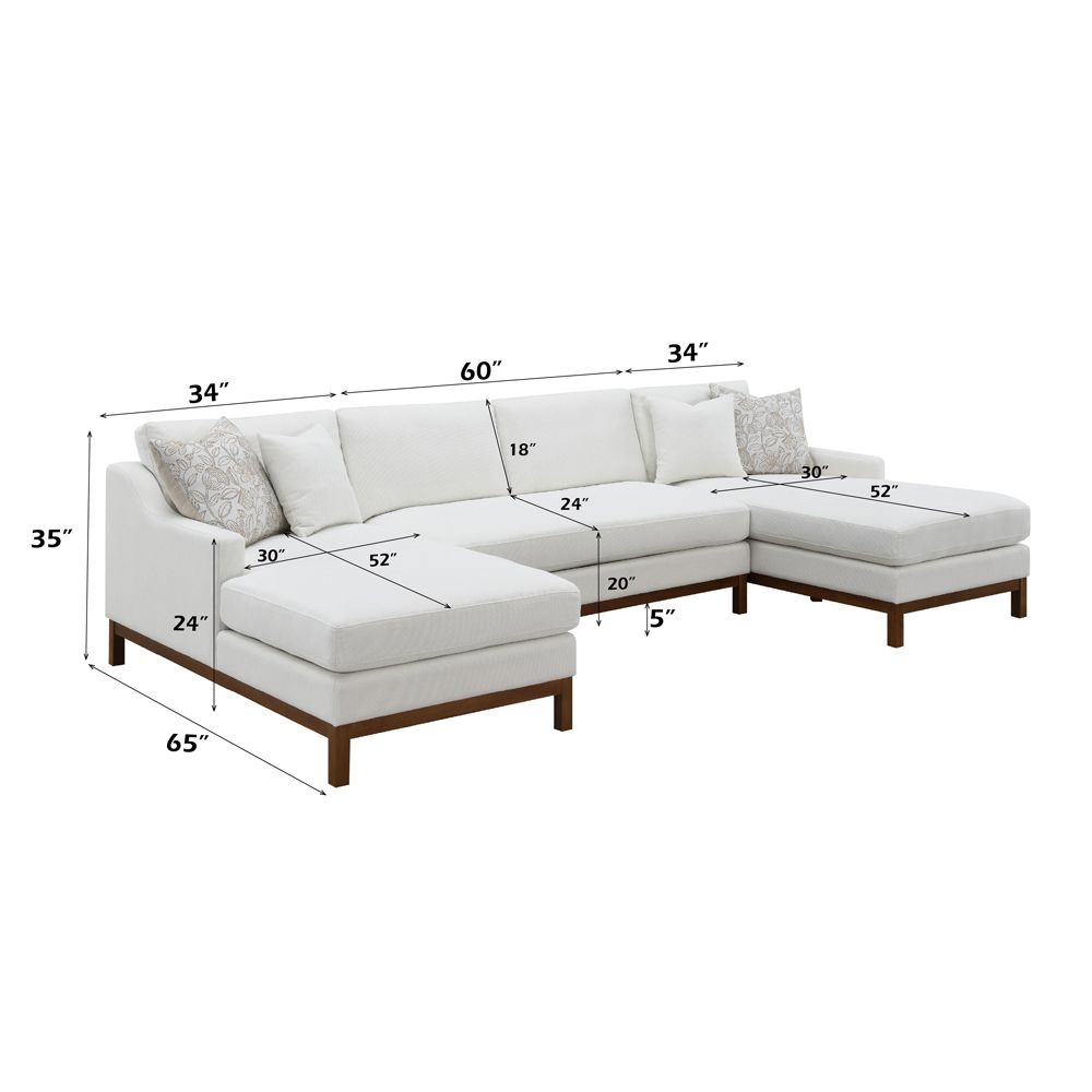 Valiant Sectional Sofa W/4 Pillows – dimensions diagram