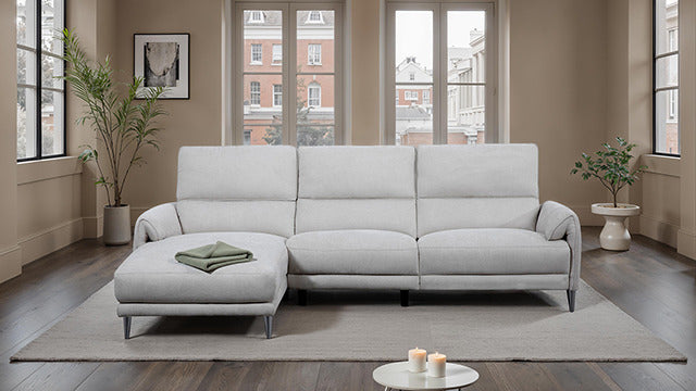 Brande Power Sectional, Left Chaise, Light Gray - view 2