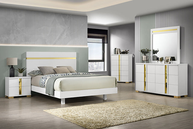 Lillestrom 4 Pc Queen Bedroom Set, Gold/White - view 3