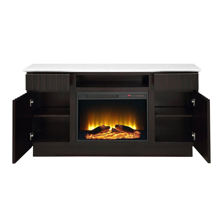 Jaramillo Server with Natural Marble Top &amp; Fireplace
