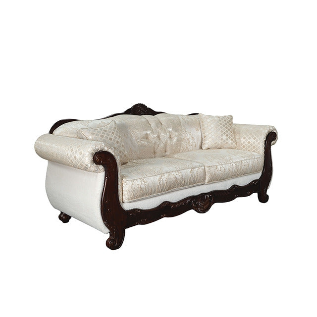 Frisina Oversized Sofa + Loveseat, Dark Cherry/Beige - view 7
