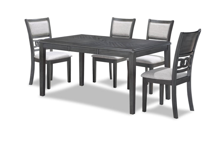 Gia 5 Pc 60" Dining Table &amp; 4 Chairs-Gray