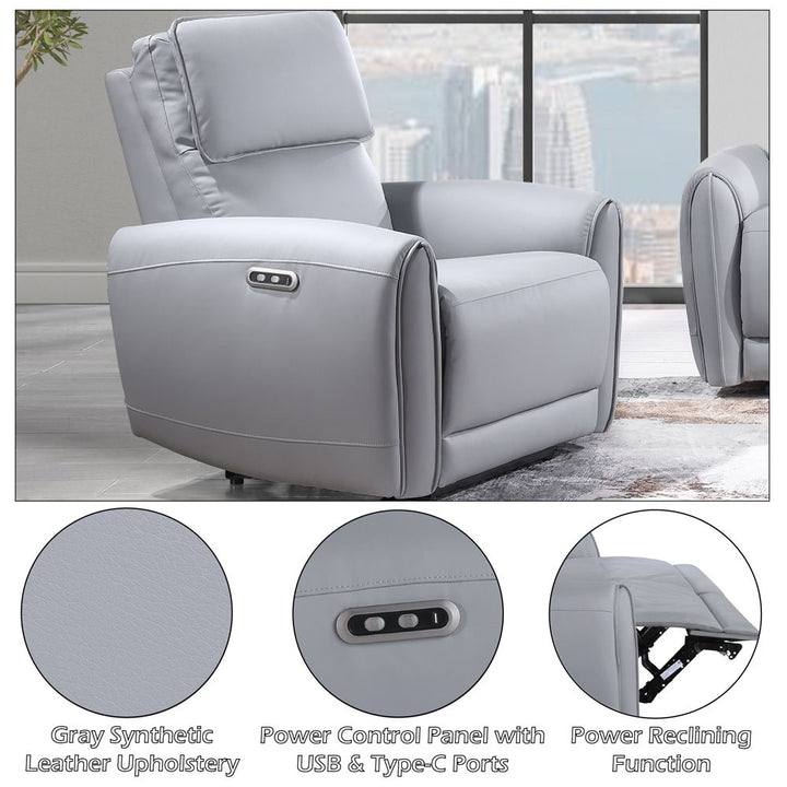 Jeromie Power Motion Recliner w/USB Port – features callout