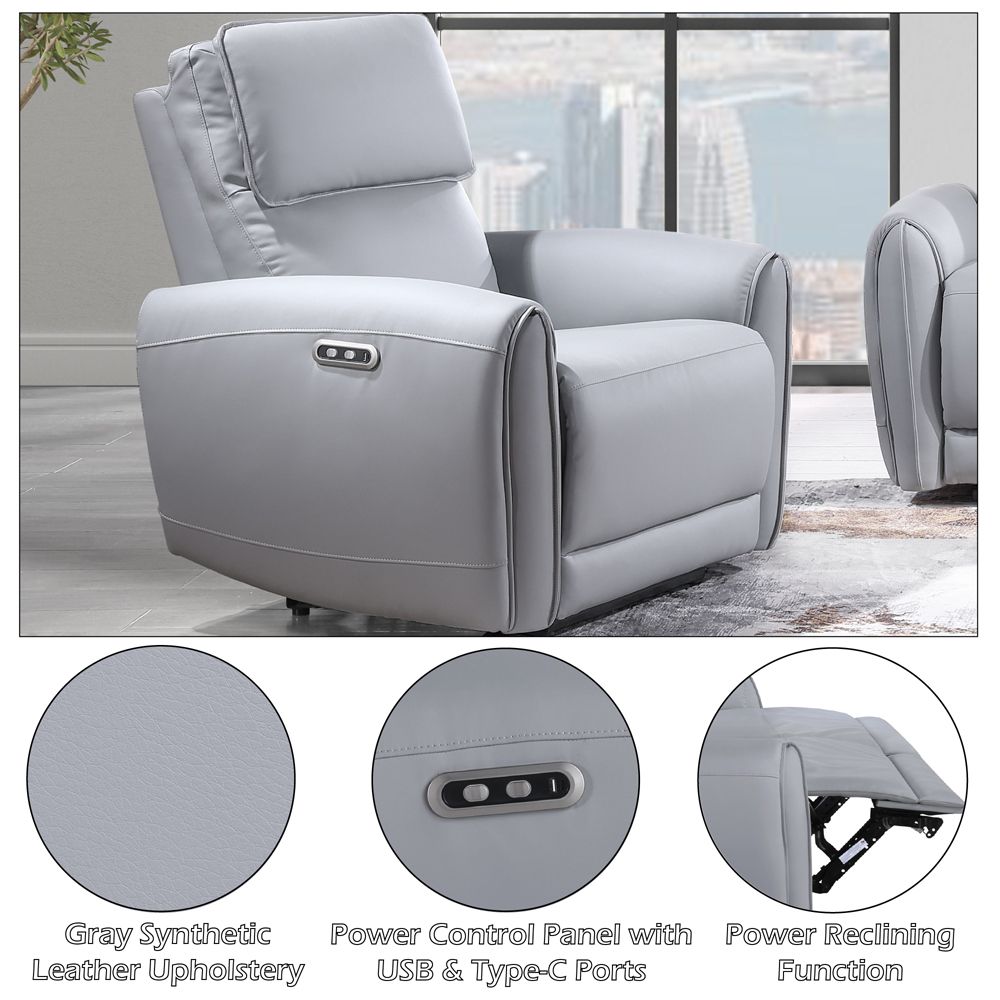 Jeromie Power Motion Recliner w/USB Port – features callout