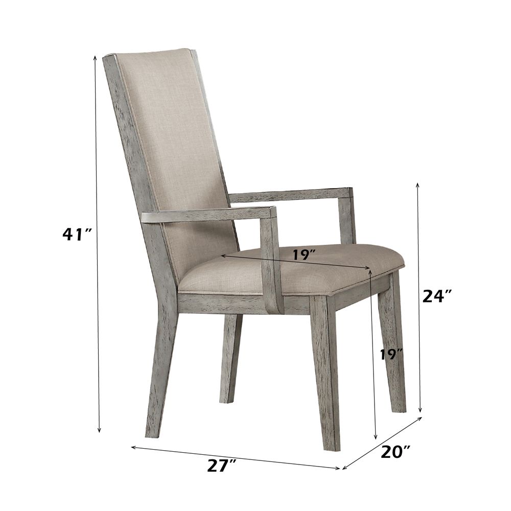 Rocky Arm Chair (Set-2) – dimensions diagram