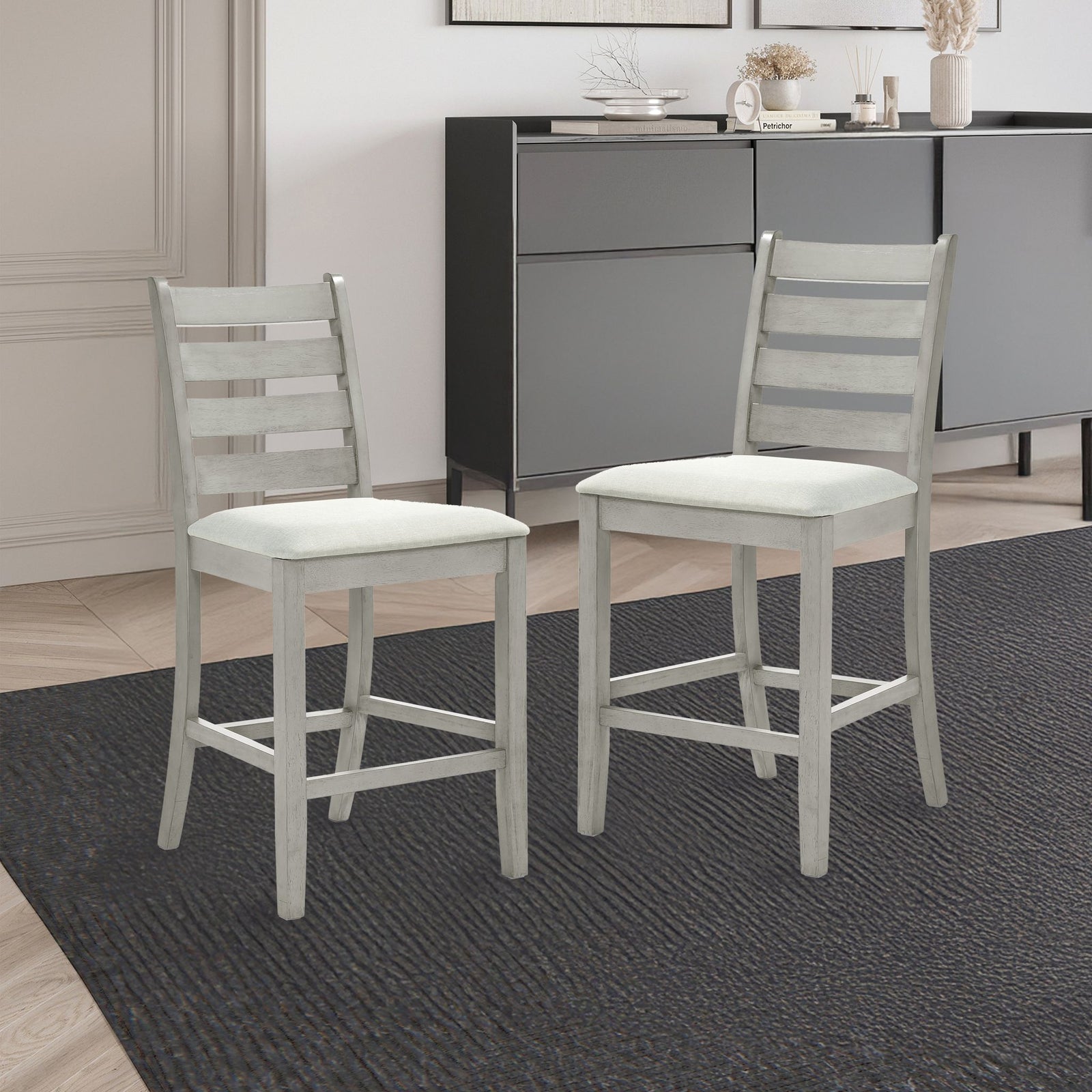 Pascal  Ladderback Counter Chair (2 Per Carton)-Driftwood