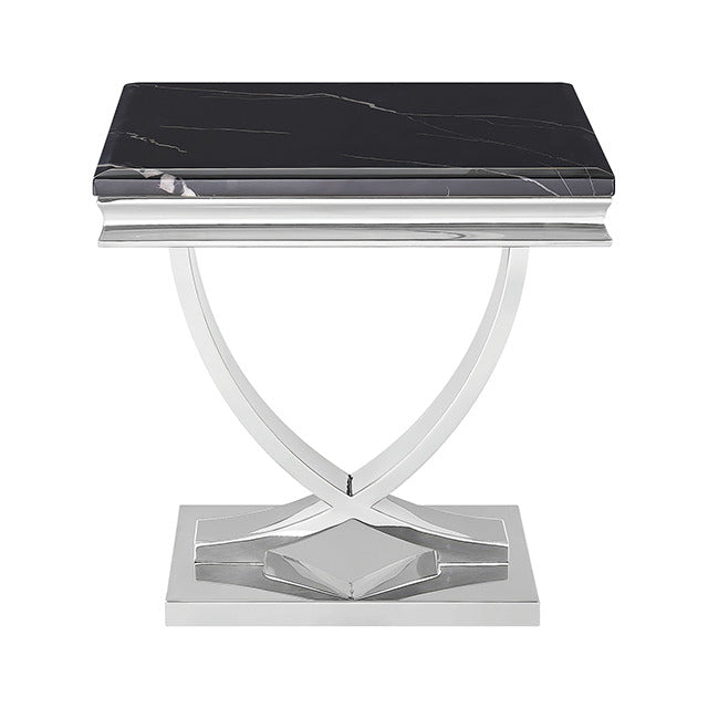 Wettingen End Table, Black/Chrome