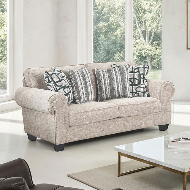 Viviani Loveseat, Light Brown/Taupe - view 5