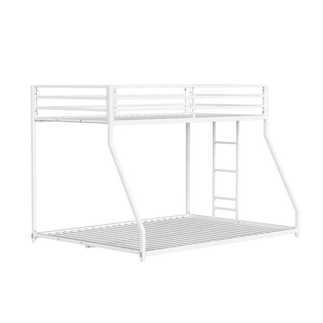 Rothwell Twin/Full Metal Bunk Bed, Matte White