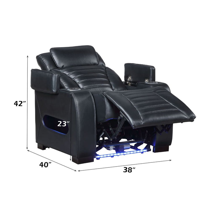 Ephron Power Motion Recliner W/Power Headrest &amp; LED – dimensions diagram