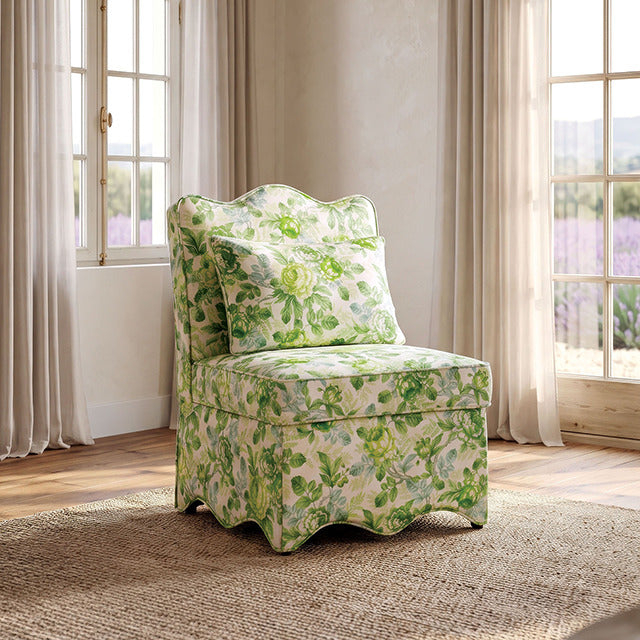 Hemsworth Accent Chair, Seaside Cabbage Rose Green/White - view 6