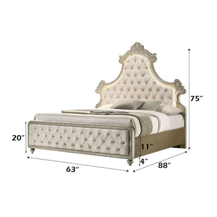Lucienne Queen Bed W/LED – dimensions diagram