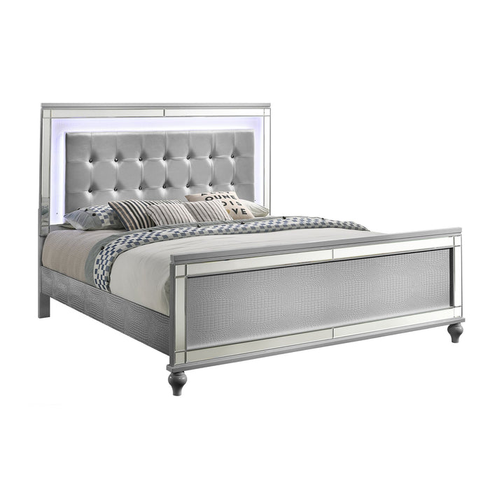 Valentino 6/6-6/0 K Lighted Headboard-Silver