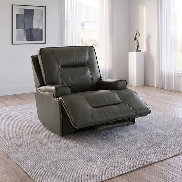 Dallas Oversized Power Recliner, Dark Olive Green - view 7