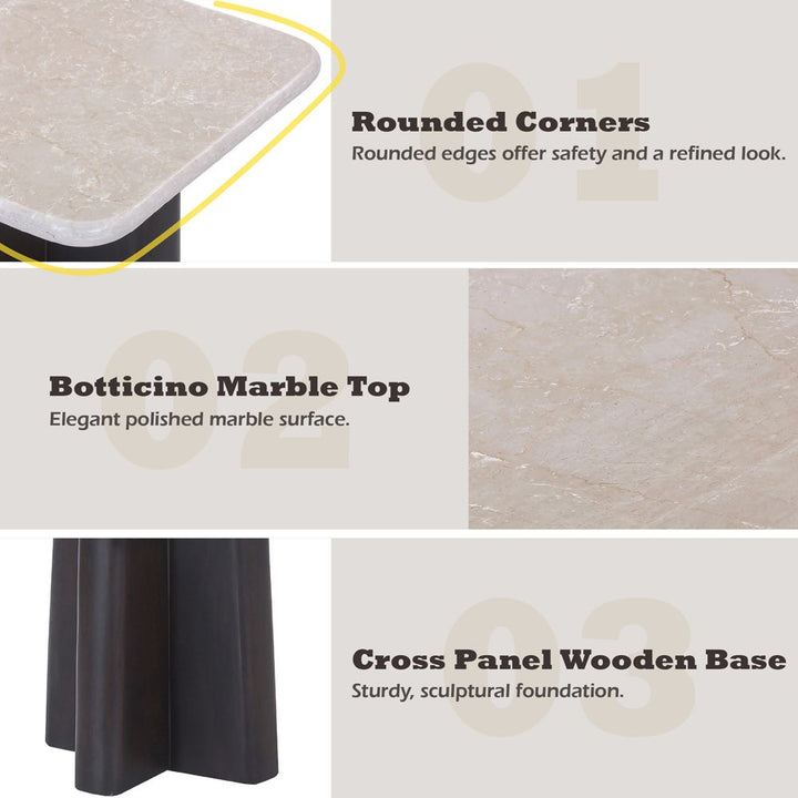 Jacory End Table w/Bottocino Marble Top – features callout