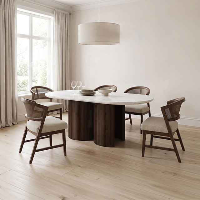 Narvik 5 Pc. Dining Table Set, White/Walnut - view 5