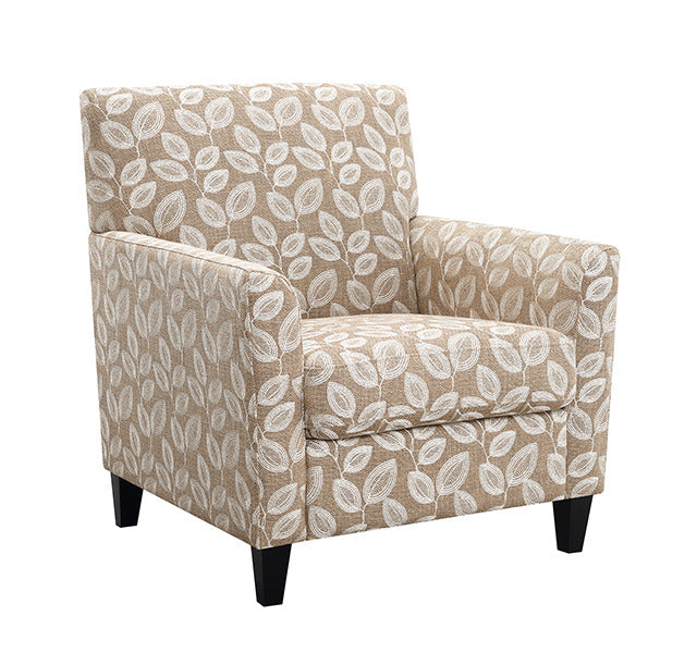 Ivey Acent Chair, Botanical Warm Mocha/Egret White