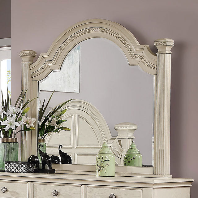 Pamphilos Mirror, Antique White