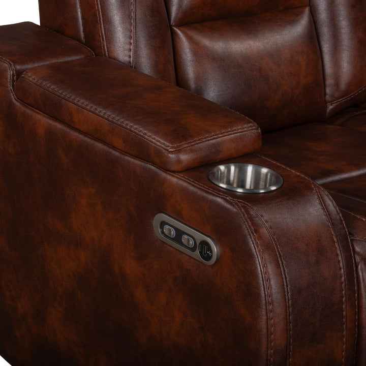 Chester Reclining Sofa W/pwr Hr &amp; Fr-Brown
