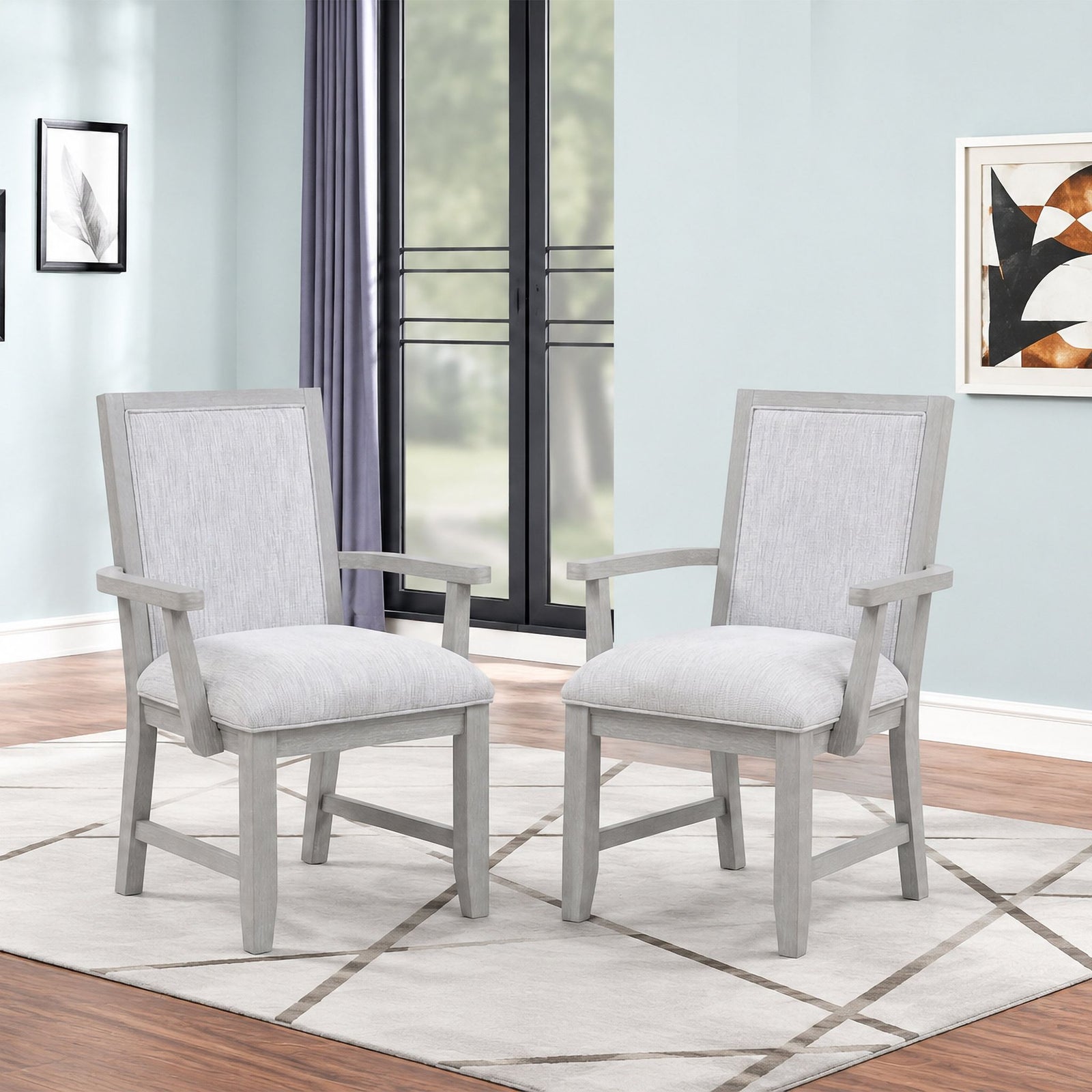 Fiona Dining Arm Chair (2 Per Carton)-Mist Gray