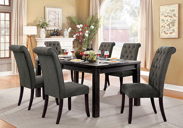 Sania 7 Pc Dining Table Set, Antique Black/Gray - view 2