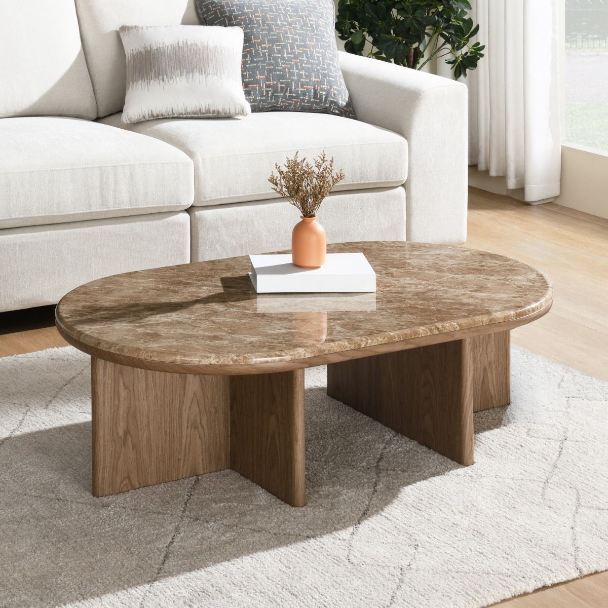 Markku Coffee Table w/Natural Marble
